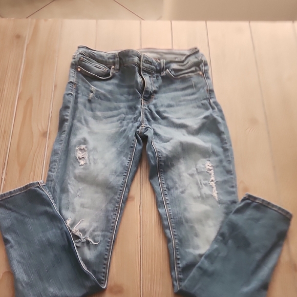 White House Black Market Denim - White House Black Market Light Blue Distressed Jeans